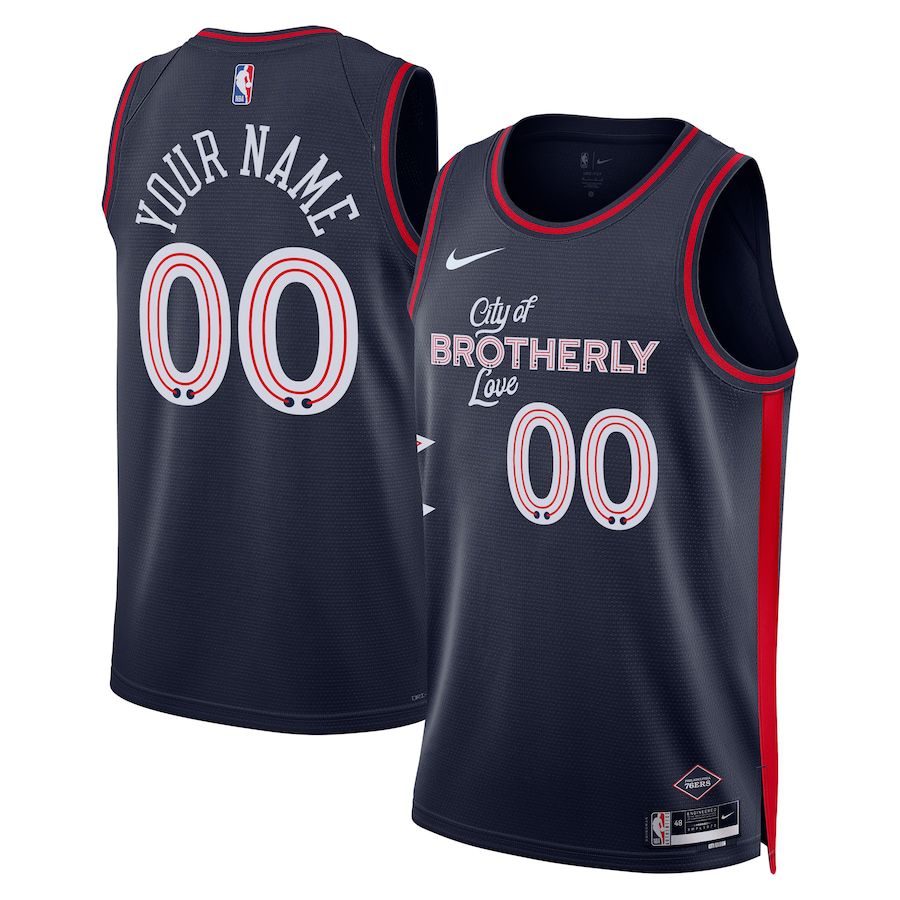 Men Philadelphia 76ers Nike Navy City Edition 2023-24 Custom Swingman NBA Jersey-0
